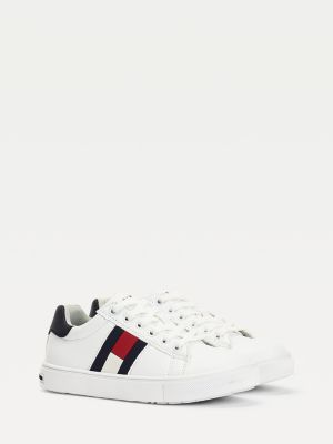 Low-Top Flag Trainers | WHITE | Tommy 
