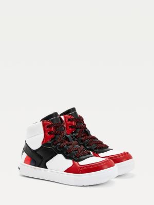 full red trainers