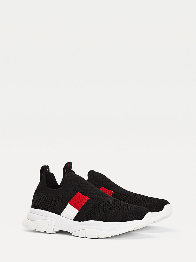 black chunky slip-on trainers for girls tommy hilfiger