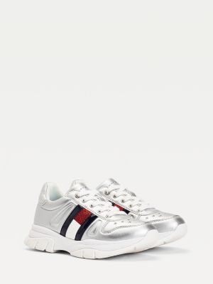 basket tommy hilfiger femme argent
