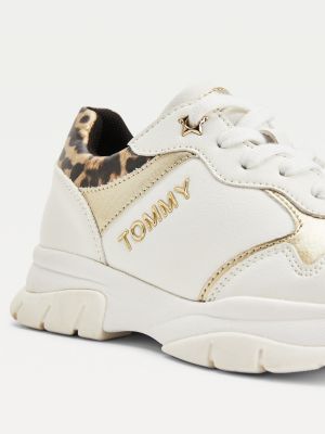 tommy hilfiger white sneakers leopard