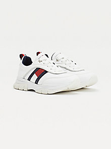 white glitter finish chunky trainers for girls tommy hilfiger