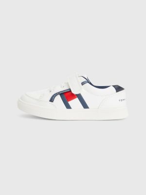 Flag Logo Tape Low-Top Trainers | White | Tommy Hilfiger