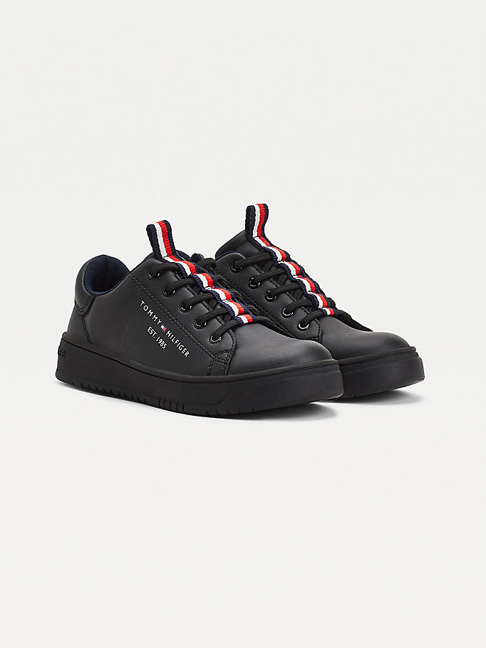 black stripe webbing low-top trainers for boys tommy hilfiger