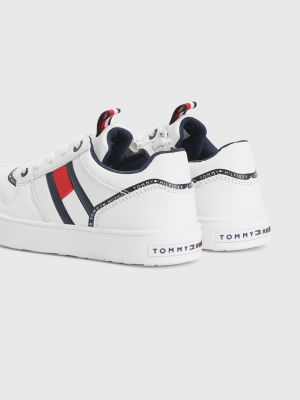 Low-Top Lace-Up Flag Trainers | White | Tommy Hilfiger | Sneaker low