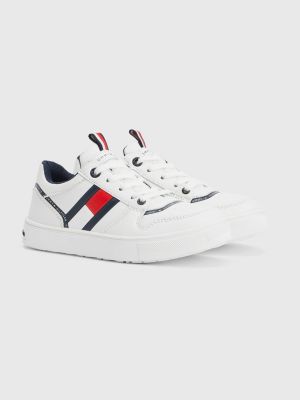 Low-Top Lace-Up Flag Trainers | White | Tommy Hilfiger | Sneaker low