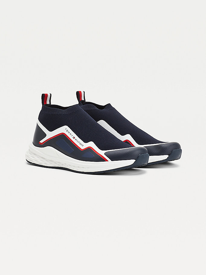 blue pull-on low-top sock trainers for boys tommy hilfiger