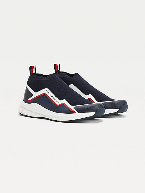 blue pull-on low-top sock trainers for boys tommy hilfiger