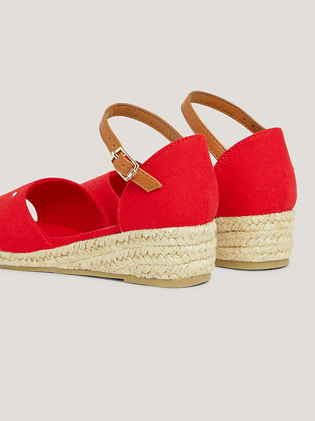 rot sandale mit keilabsatz und seil-detail für maedchen - tommy hilfiger
