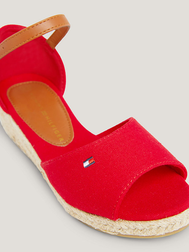 rot sandale mit keilabsatz und seil-detail für maedchen - tommy hilfiger