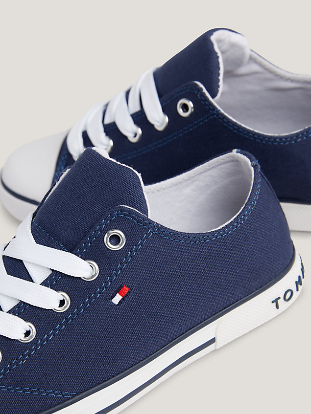 blue lace-up trainers for kids unisex tommy hilfiger