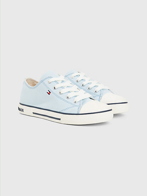 blue low-top trainers for kids unisex tommy hilfiger