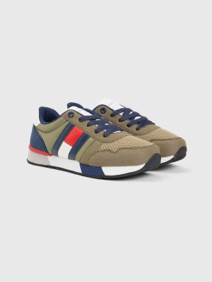 Zapatillas bajas con cordones y logo Verde Tommy Hilfiger