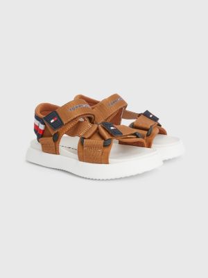 Sandalias de tela con tiras adherentes MARRÓN | Tommy Hilfiger