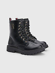 black lace-up ankle boots for girls tommy hilfiger