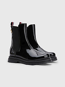 black patent chelsea boots for girls tommy hilfiger