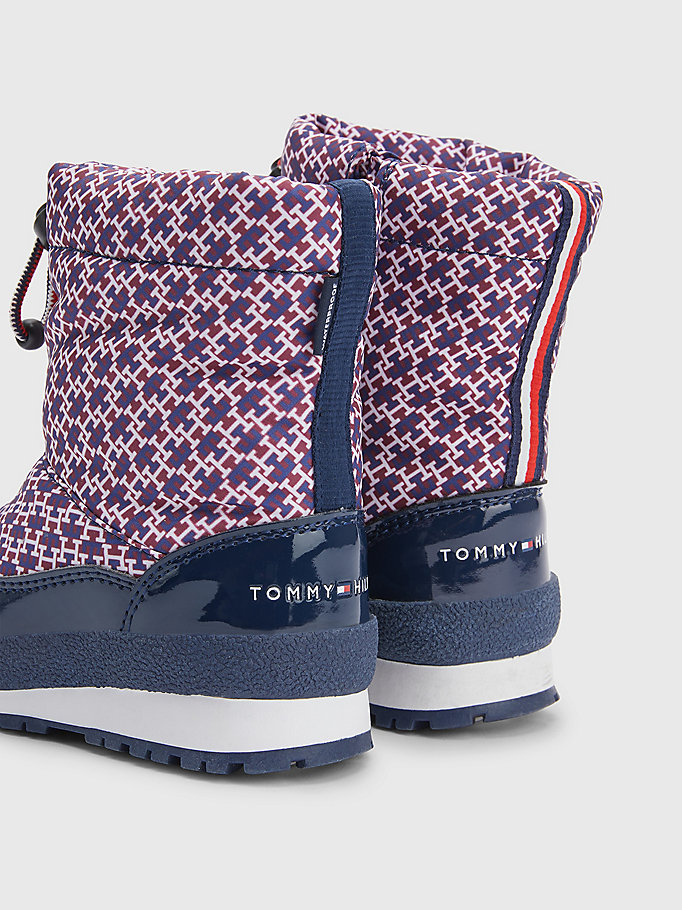 blue padded toggle cord snow boots for girls tommy hilfiger