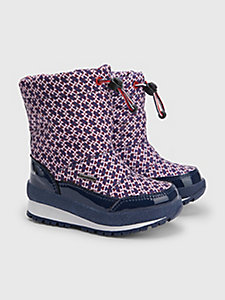 blue padded toggle cord snow boots for girls tommy hilfiger