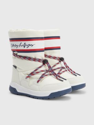 Botas de nieve con cordones elásticos logo | BLANCO | Tommy