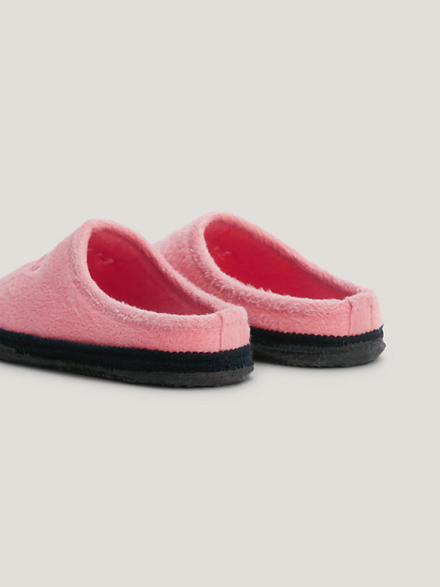 pink logo nylon slippers for girls tommy hilfiger