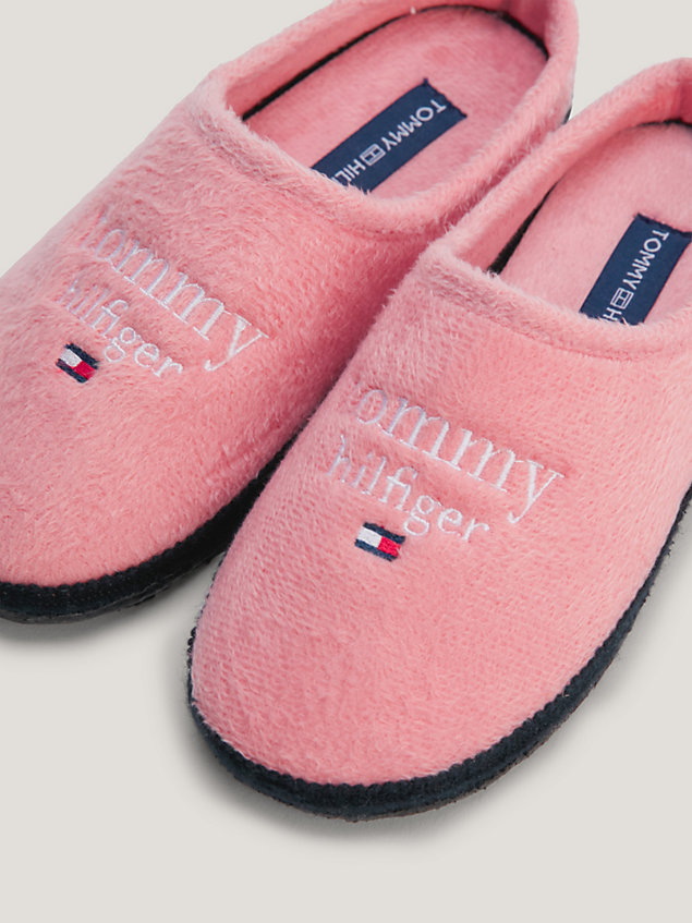 zapatillas de casa de nailon con logo pink de nina tommy hilfiger
