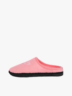 pink logo nylon slippers for girls tommy hilfiger