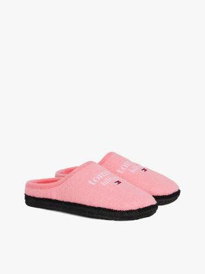 pink logo nylon slippers for girls tommy hilfiger