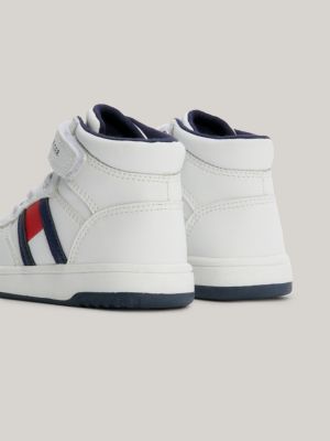 High-Top Lace-Up And Tommy Trainers | | Hook White Hilfiger Loop