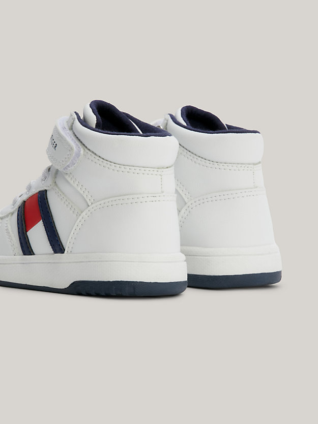 High-Top Lace-Up Hook And Loop Trainers | White | Tommy Hilfiger