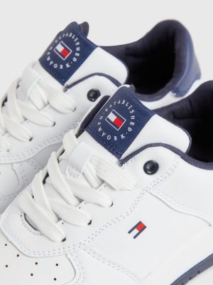 Lace-Up Flag Embroidery Trainers | White | Tommy Hilfiger