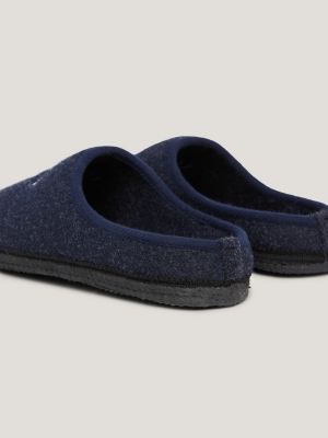 chaussons à logo brodé bleu pour garçons tommy hilfiger