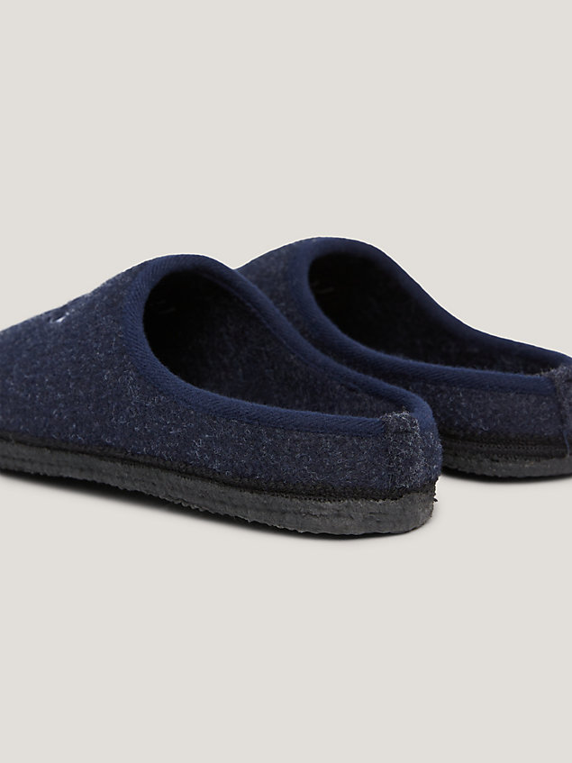 blue logo embroidery slippers for boys tommy hilfiger