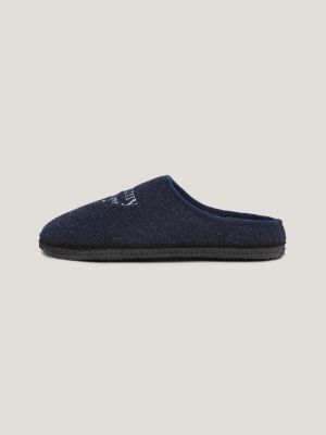 chaussons à logo brodé bleu pour garçons tommy hilfiger