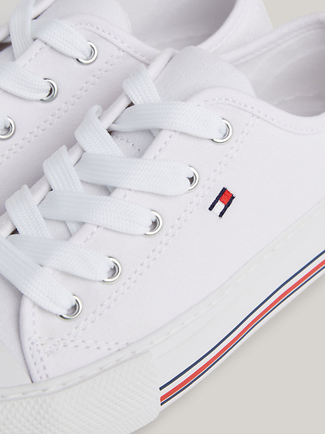 white signature tape chunky trainers for girls tommy hilfiger
