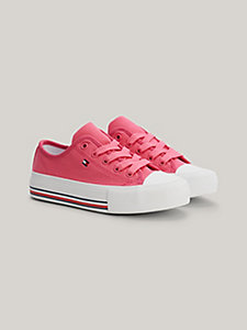 pink flag embroidery chunky trainers for girls tommy hilfiger