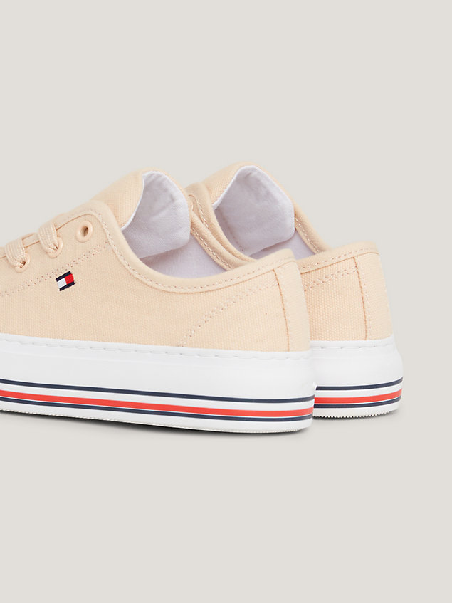 pink signature tape chunky trainers for girls tommy hilfiger