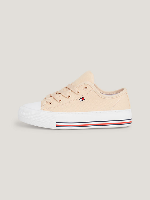 pink signature tape chunky trainers for girls tommy hilfiger