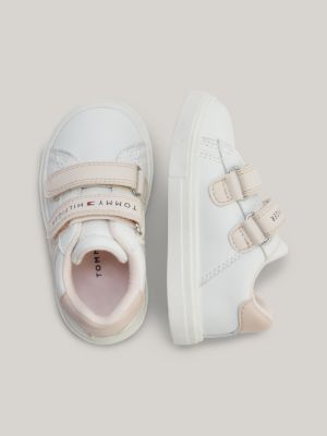 Tonal Flag Hook And Loop Trainers | White | Tommy Hilfiger