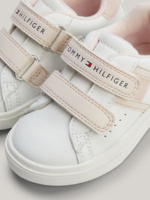 Tonal Flag Hook And Loop Trainers White Tommy Hilfiger