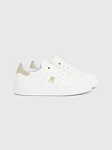 white lace-up trainers for girls tommy hilfiger