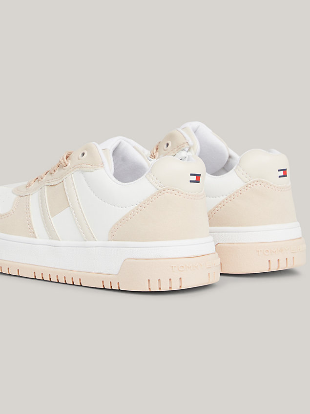 pink flag lace-up trainers for girls tommy hilfiger