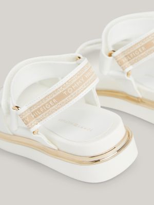 Tommy hilfiger platform sandals black 2024 and white