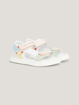 Hook And Loop Sandals, WHITE