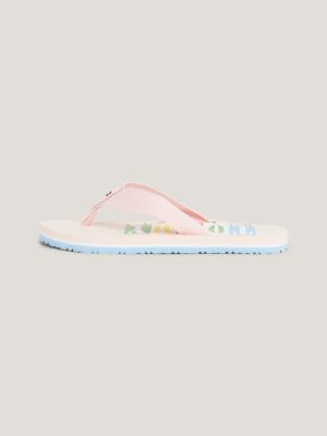 pink chunky flag sandals for girls tommy hilfiger