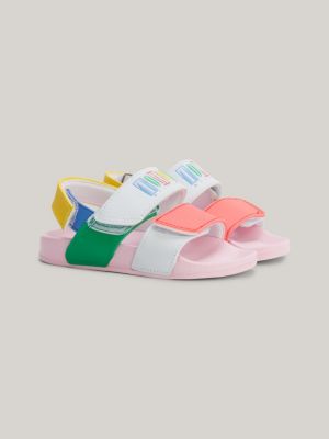 Colour-Blocked Hook And Loop Sandals | White | Tommy Hilfiger