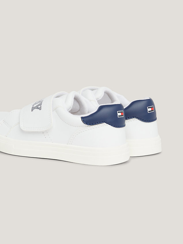white klettverschluss-sneaker mit logo für boys - tommy hilfiger