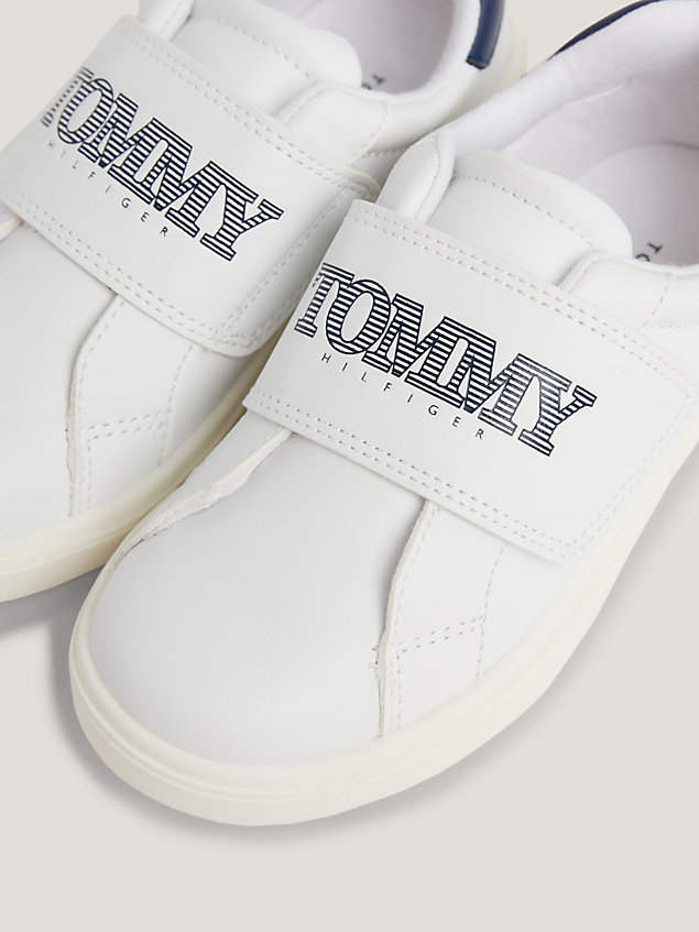 white klettverschluss-sneaker mit logo für boys - tommy hilfiger