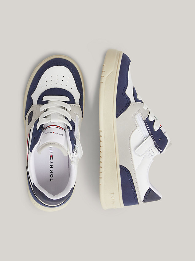 blue stripe lace-up trainers for kids unisex tommy hilfiger