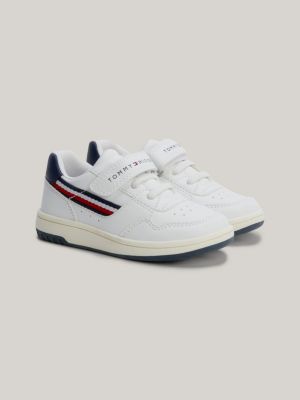 Colour-Blocked Hook And Loop Trainers, WHITE