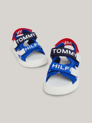 Logo Hook And Loop Sandals, BLUE